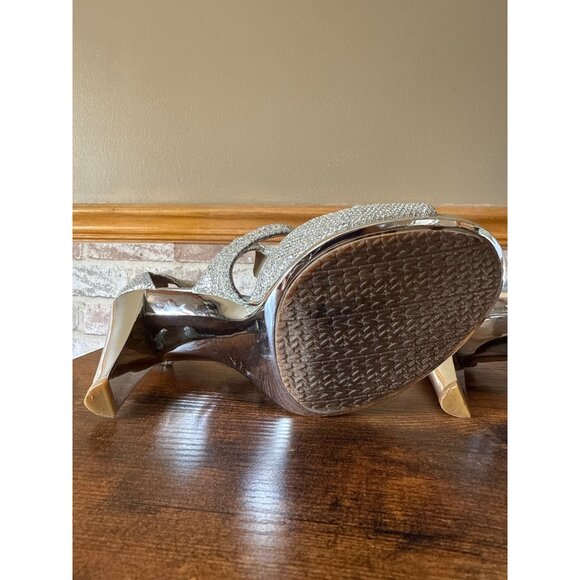 Michael Kors Womens Silver Glitter High Heel Sandals Size 7 - Picture 8 of 16